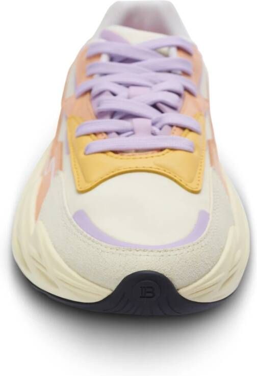 Balmain Run-Row leren en nylon sneakers Multicolor Dames