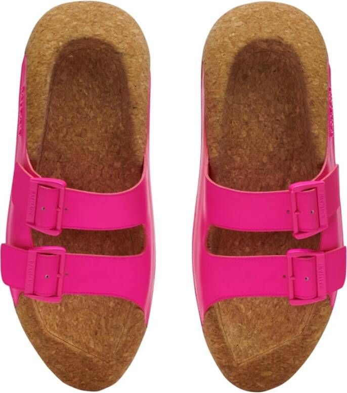 Balmain B-It leather mules rubber and cork Roze Dames