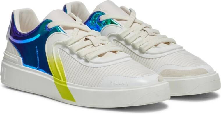 Balmain Baskets B-Skate en cuir et suède Blauw Heren