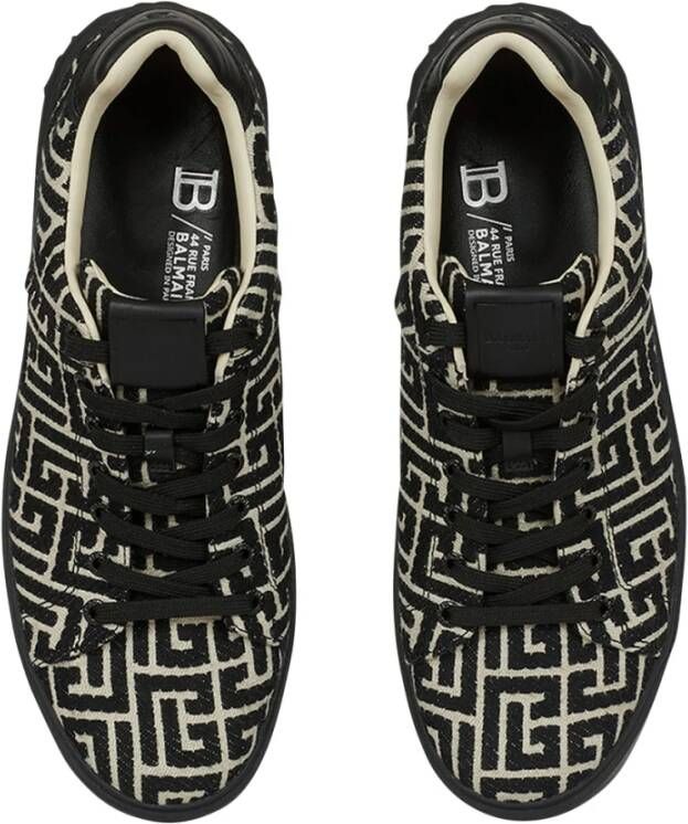 Balmain B-Court trainers met jacquard monogram Black Heren - Foto 2