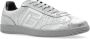 Balmain Zwaan-Textuur Spiegel Leren Sneakers Gray Heren - Thumbnail 4