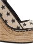 Balmain Sterrenprint Sleehak Espadrilles Beige Dames - Thumbnail 5