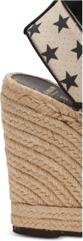 Balmain Sterrenprint Sleehak Espadrilles Beige Dames