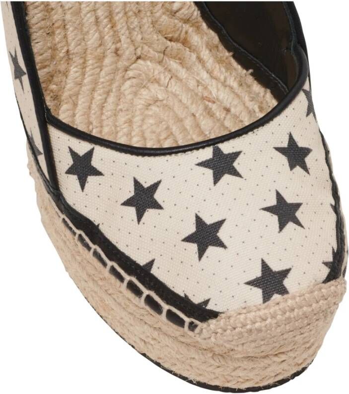 Balmain Sterrenprint Sleehak Espadrilles Beige Dames