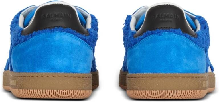 Balmain Suede en bouclé Swan trainers Blue Heren