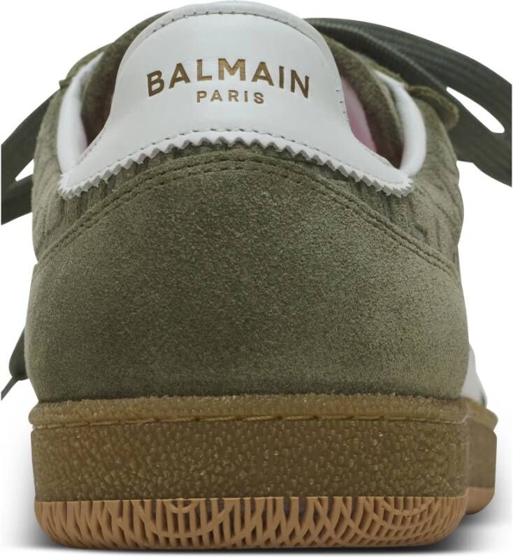 Balmain Suede Swan trainers Green Dames