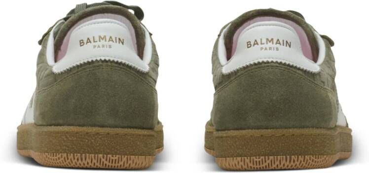 Balmain Suede Swan trainers Green Dames