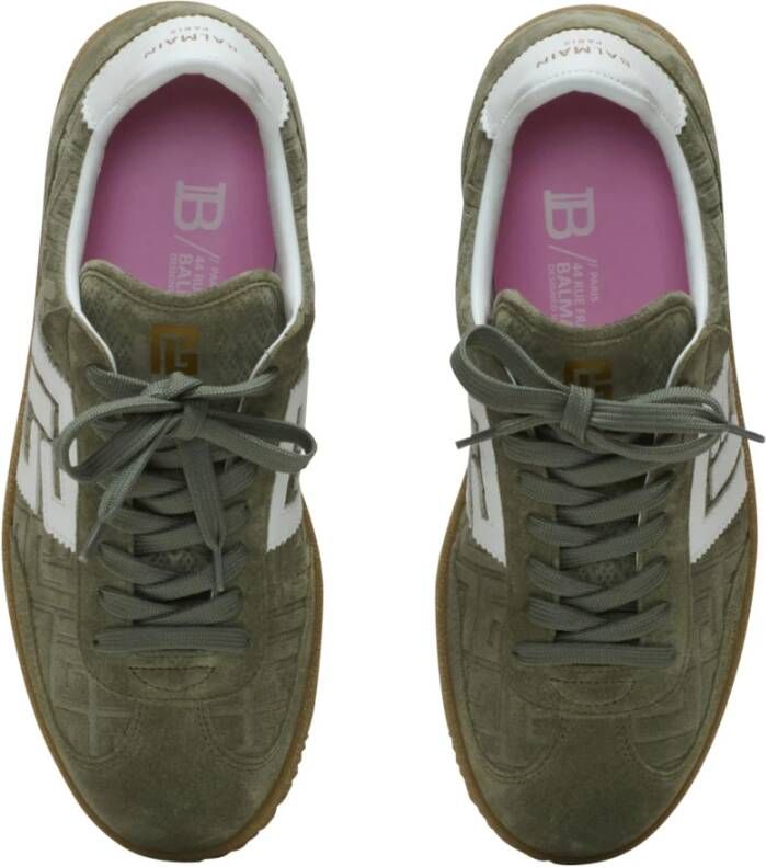 Balmain Suede Swan trainers Green Dames