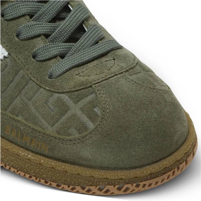 Balmain Suede Swan trainers Green Dames