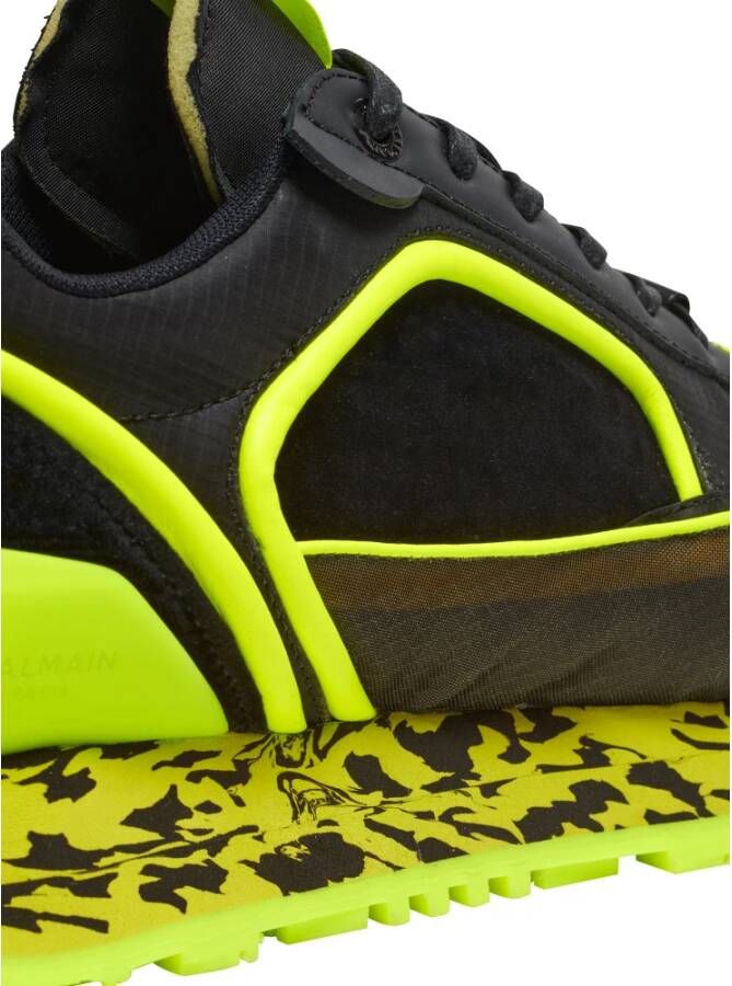 Balmain Velvet nylon en mesh Racer lage sneakers Multicolor Heren