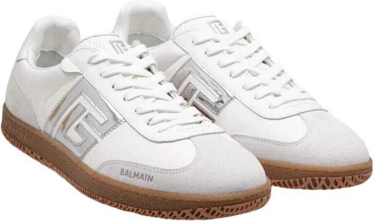 Balmain Witte Zilveren Sneakers Aw24 White Heren