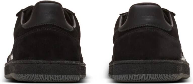 Balmain Zwaan suède en lakleren sneakers Black Heren