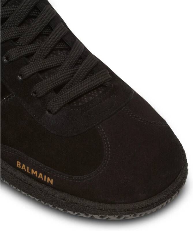 Balmain Zwaan suède en lakleren sneakers Black Heren