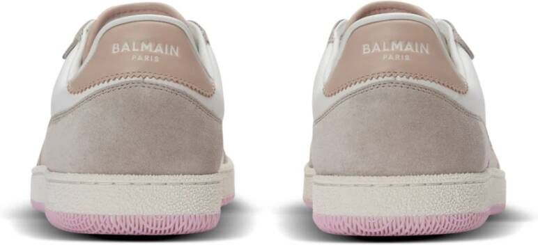 Balmain Zwaan trainers in kalfsleer en suède Beige Dames