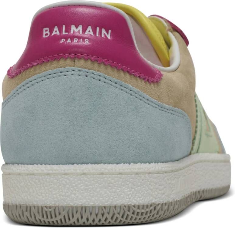 Balmain Zwaan trainers in kalfsleer en suède Multicolor Dames