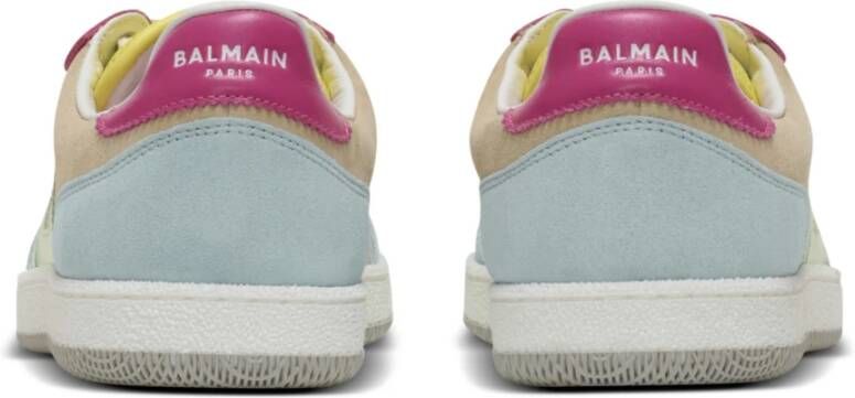 Balmain Zwaan trainers in kalfsleer en suède Multicolor Dames