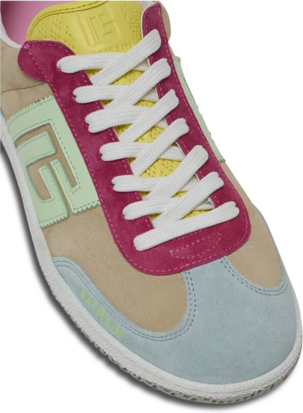 Balmain Zwaan trainers in kalfsleer en suède Multicolor Dames