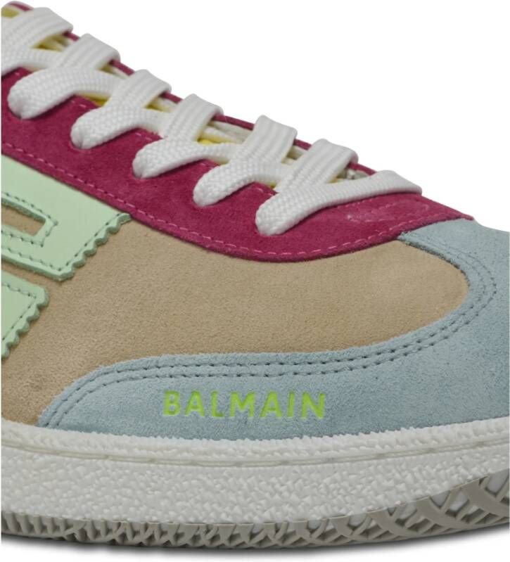 Balmain Zwaan trainers in kalfsleer en suède Multicolor Dames