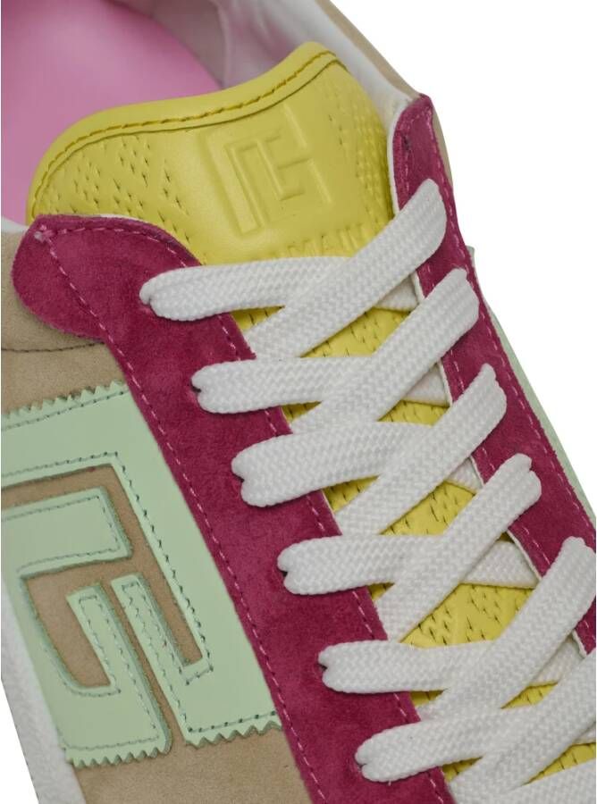 Balmain Zwaan trainers in kalfsleer en suède Multicolor Dames