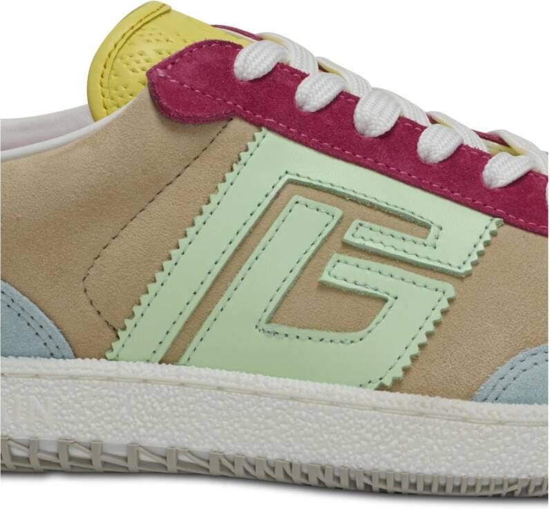 Balmain Zwaan trainers in kalfsleer en suède Multicolor Dames