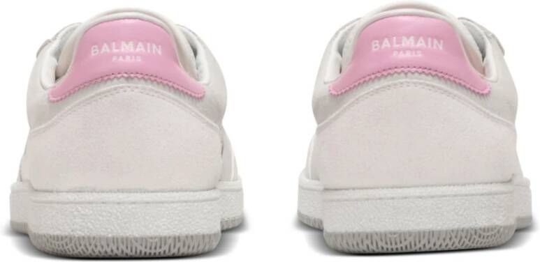 Balmain Zwaan trainers in kalfsleer en suède White Dames