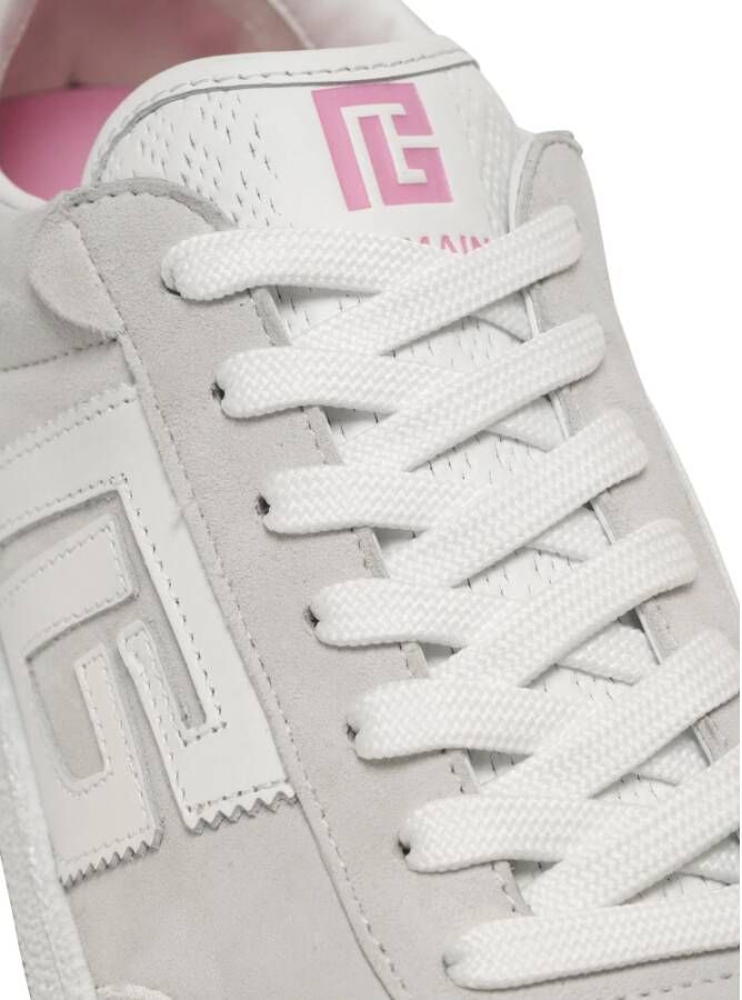 Balmain Zwaan trainers in kalfsleer en suède White Dames