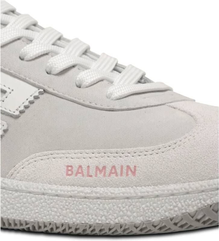 Balmain Zwaan trainers in kalfsleer en suède White Dames