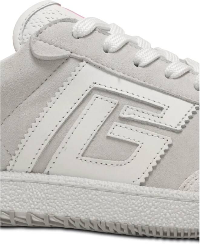 Balmain Zwaan trainers in kalfsleer en suède White Dames