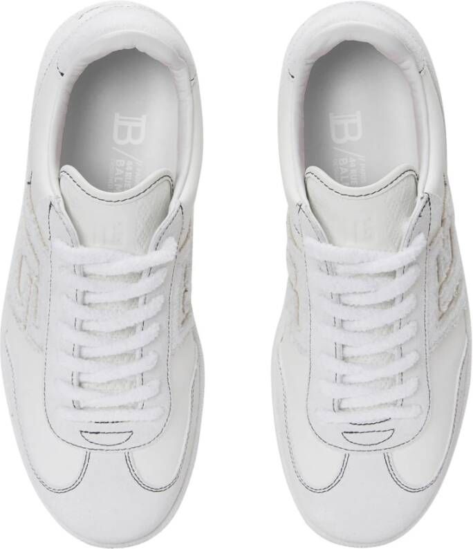 Balmain Zwaan trainers in kalfsleer en suède White Dames