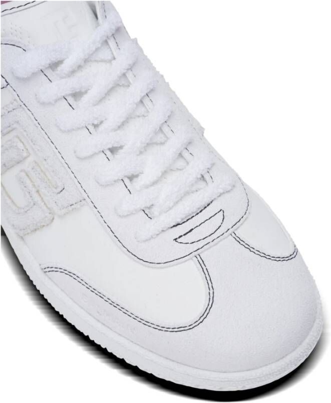 Balmain Zwaan trainers in kalfsleer en suède White Dames