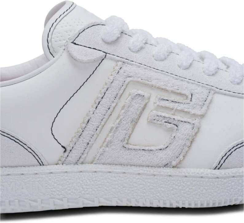 Balmain Zwaan trainers in kalfsleer en suède White Dames