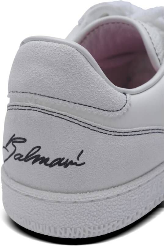 Balmain Zwaan trainers in kalfsleer en suède White Dames