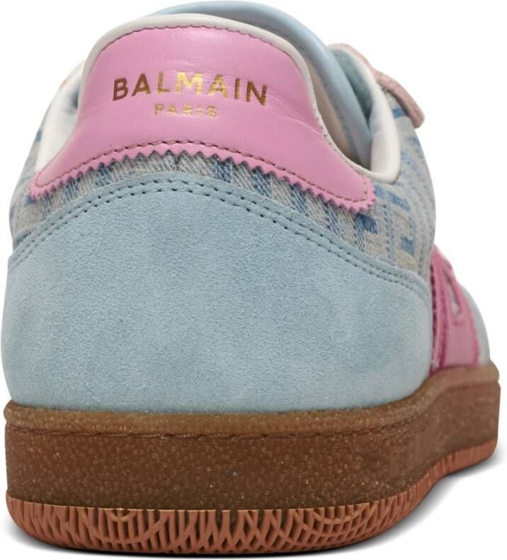 Balmain Zwaan trainers in leer en PB Labyrinth denim Blue Dames