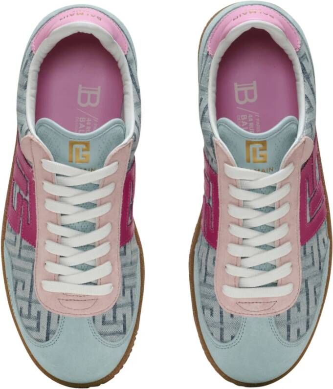 Balmain Zwaan trainers in leer en PB Labyrinth denim Blue Dames