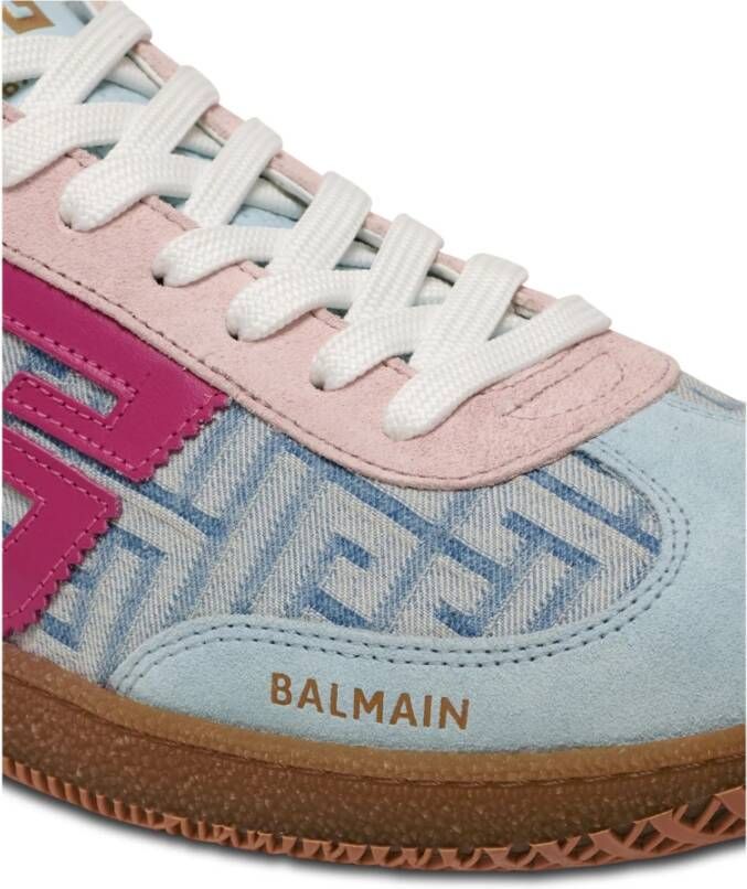 Balmain Zwaan trainers in leer en PB Labyrinth denim Blue Dames