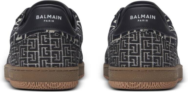 Balmain Zwaan trainers in PB Labyrinth jacquard Black Heren