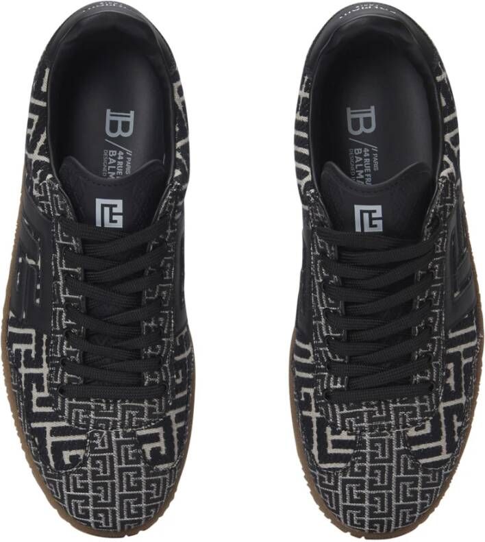 Balmain Zwaan trainers in PB Labyrinth jacquard Black Heren