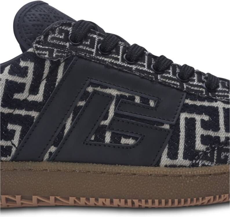 Balmain Zwaan trainers in PB Labyrinth jacquard Black Heren