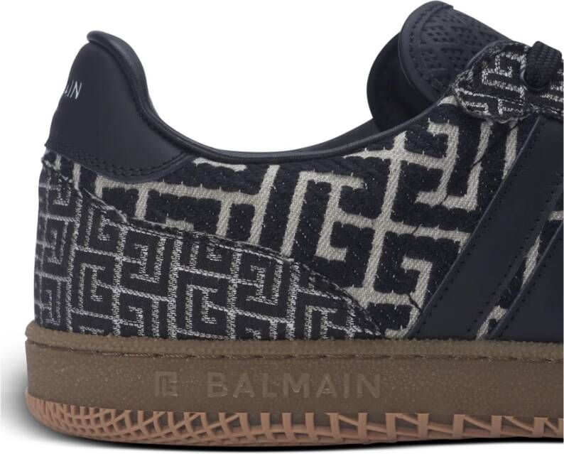 Balmain Zwaan trainers in PB Labyrinth jacquard Black Heren