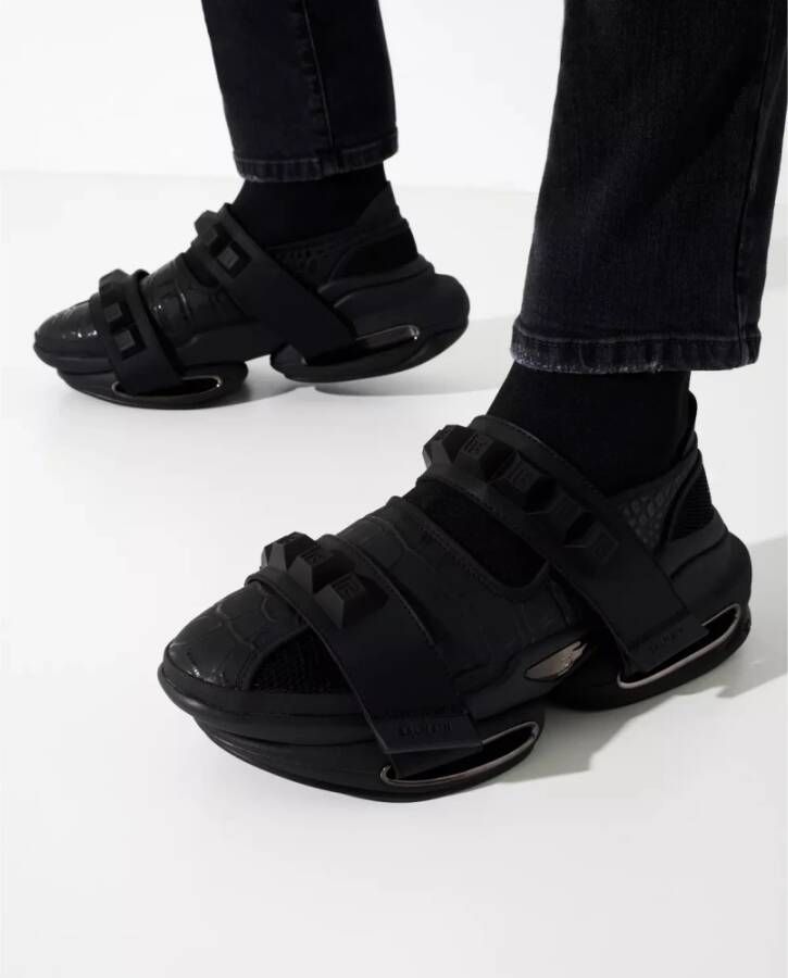 Balmain Zwarte B-Bold hoge sneakers met bandjes Black Heren