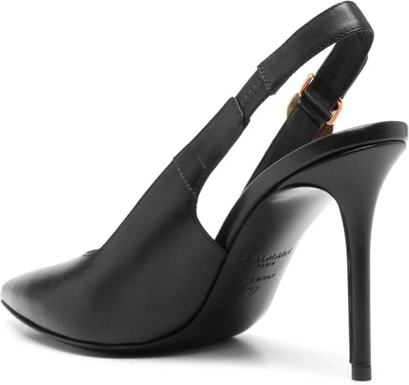 Balmain Zwarte Leren Casual Pumps Black Dames