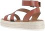 Barbour Astley Tan Leren Plateau Sandalen Brown Dames - Thumbnail 4