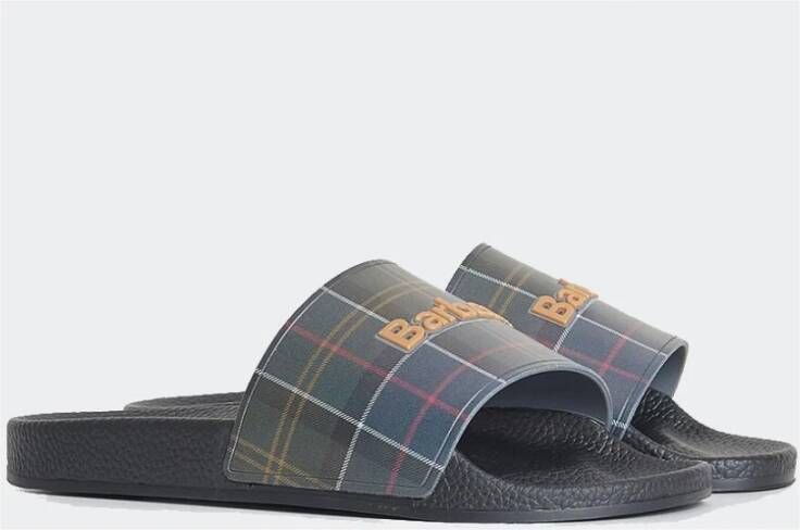 Barbour Check Beach Sandals Black Heren