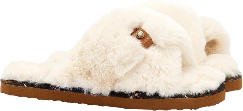 Barbour Eliza Cross Over Pantoffels Ivoor White Dames