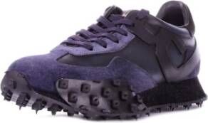 Barracuda Blauwe Sneakers Suède Leren Details Blue Heren