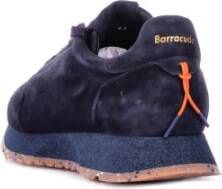 Barracuda Blauwe Suède Sneakers Logo Achterkant Blue Heren