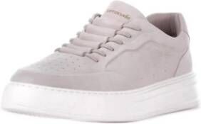 Barracuda Ivoor Leren Sneakers Geperforeerde Details Rubberen Zool Beige Heren