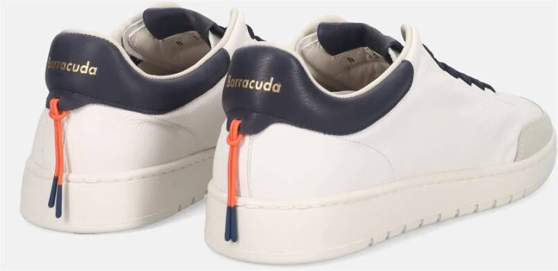 Barracuda Witte Sneakers met Suède Inzetstukken White Heren