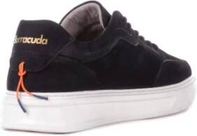 Barracuda Zwarte leren sneakers met geperforeerde details Black Heren