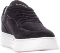 Barracuda Zwarte leren sneakers met geperforeerde details Black Heren